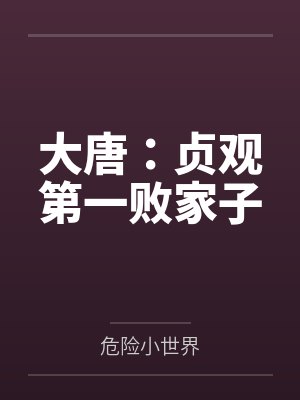 大唐：贞观第一败家子封面