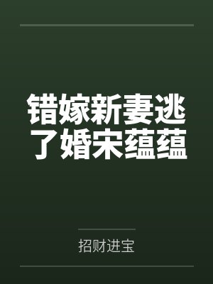 错嫁新妻逃了婚宋蕴蕴封面