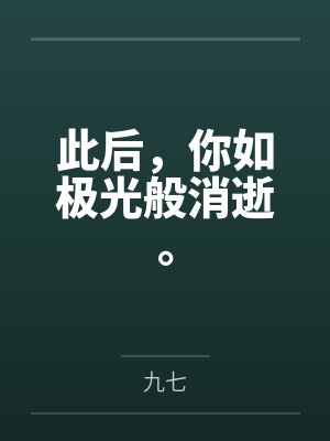 此后，你如极光般消逝。封面