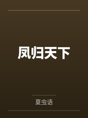 凤归天下封面